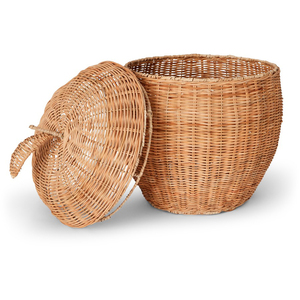 Lemon shaped rattan laundry basket baby lidded bin <b>hamper</b> factory price clothes <b>storage</b> baskets - Product Image 6