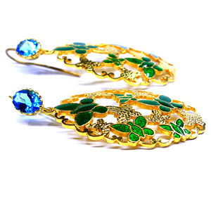 Classic 925 <b>Silver</b> <b>Drop</b> <b>Earrings</b> With Blue Crystal Rhinestone Bezel Setting For Women Everyday Wear - Product Image 4