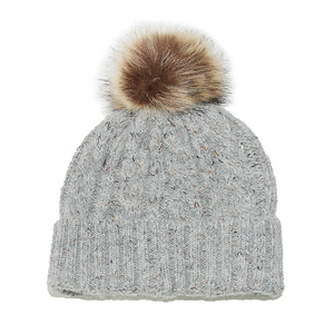 Unisex Light Blue Knit Beanie Hat With Pom Pom Hand Knitted <b>Winter</b> <b>Cap</b> Adult Size 56-58CM Casual Outdoor Style - Product Image 3