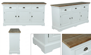 Cómoda Welly de Madera de Teca Maciza con 6 Cajones, Estilo Escandinavo Contemporáneo, Ecológica, para Sala de Estar, Dormitorio o Estilo Rústico - Product Image 6