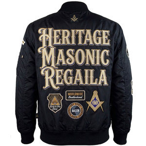 Blouson Bomber Unisexe Hiver Personnalisé avec Broderie sur le Devant, en Satin Écologique à Séchage Rapide, Style Maçonnique, Coupe-Vent de Pilote, Héritage - Product Image 2
