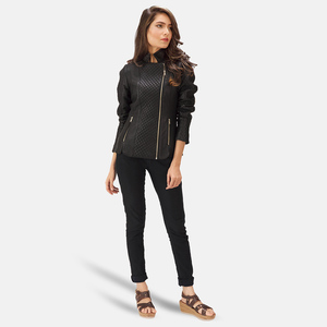 Chaqueta de Motocicleta de Algodón de Alta Calidad para Mujer, Chaqueta de Cuero Vacuno Genuino, Estilo Casual, Impermeable, para Invierno - Product Image 1