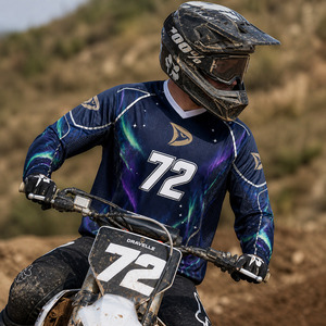 Jersey de Motocross Estampado Premium Plus Size, Camiseta de Carreras MX Personalizada por Sublimación, Ropa Transpirable de Manga Larga para Off-Road - Product Image 6