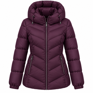 Veste matelassée pour femme personnalisée en gros, respirante, en nylon, surdimensionnée, épaisse, en coton matelassé, avec logos personnalisés - Product Image 2