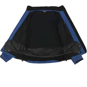 Veste en polaire bleue pour homme, col montant, fermeture éclair, style décontracté, coupe-vent, vêtement d'automne, coupe régulière, matière polyester - Product Image 5