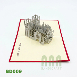 Tarjeta Pop-up 3D de Notre-Dame de París, Papel Kraft de Alta Calidad, Artesanía Personalizada, Regalo, Souvenir, Estilo Japandi, Amor por Vietnam - Product Image 3
