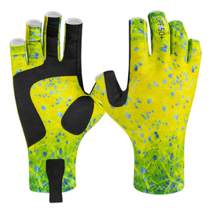 Fingerless Custom Leather UV Protection Fishing <b>Gloves</b> Reflective Printing Breathable Mesh Non-Slip Hook Loop Closure Unisex All - Product Image 4