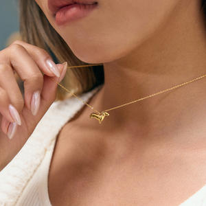 Collar con Colgante de Perro Dachshund Adorable, Bajo MOQ, Chapado en Oro de 18K, Acero Inoxidable, Joyería Personalizada - Product Image 1