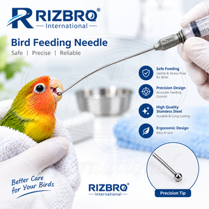 เข็มฉีดยาปลายลูกบอลปรับระดับได้ Rizbro International ผลิตจากสแตนเลส ขนาด 4 มม. 14G X 101.5 มม. สำหรับป้อนอาหารสัตว์ปีกและกระต่าย - Product Image 5