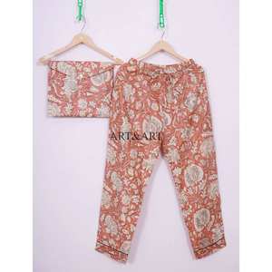 Conjunto de Pijama de 3 Piezas para Mujer, 100% Algodón Ecológico, Elegante y Modesto, con Estampado Floral, Transpirable, Cómodo y Suave, Diseño Sólido - Product Image 4