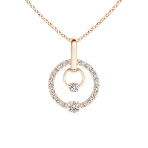 Pendentif en diamant pour femme Vaayu Jewels, coupe ronde brillante, solitaire de luxe, bijoux de fiançailles, or 10K 14K 18K, argent 925 935 - Product Image 2