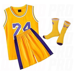 Ensembles débardeur, short et chaussettes, parfaits pour les adolescents et les jeunes fans de basketball, maillots de basketball pour garçons, uniformes d'entraînement athlétique 3 pièces - Product Image 1