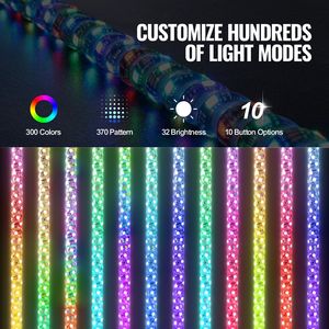 2 Pezzi Frusta Luminosa Impermeabile da 3 Piedi con Controllo APP RF, RGB a 360 Gradi, Effetto Inseguimento, 4a Generazione, Fruste LED Illuminanti per Fuoristrada - Product Image 4