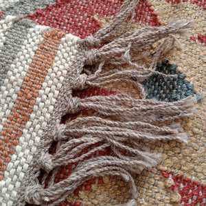 Alfombra Artística para Área de Estar, Alfombras Kilim de Yute y Lana Tejidas a Mano para Sala de Estar, Dormitorio y Estudio - Product Image 4