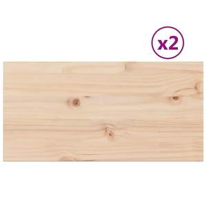 Ensemble de 2 planches de table en bois de pin massif 23,6x11,8 pouces, finition pin naturel - Product Image 2