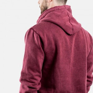 Men's High Quality Custom Stone Washed Zipper-Up Solid Hoodie 100% Cotton Fleece Sweatshirt Winter Embroidered <b>Beaded</b> Top - Product Image 4