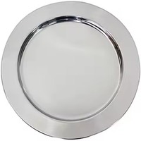 Plato de Acero Inoxidable Decorativo, Plato de Metal para Cena con Acabado Dorado para Bodas, Hoteles, Restaurantes y Eventos