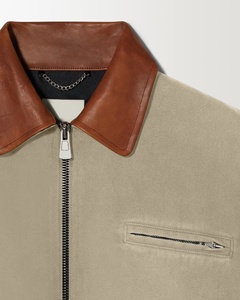 Hot Sale Custom Cotton Men's Heavy Embroidery Logo Zipper Winter Work <b>Canvas</b> <b>Jacket</b> Turn Down Collar Twill Cotton Work <b>Jacket</b> - Product Image 5