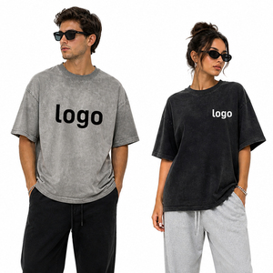 เสื้อยืดโอเวอร์ไซส์พิมพ์โลโก้ตามสั่ง ยูนิเซ็กส์ วินเทจ ผ้าฝ้ายฟอก สตรีทแวร์ ทรงหลวม สไตล์ลำลอง แฟชั่นอเมริกา ยุโรป ทันสมัย - Product Image 1