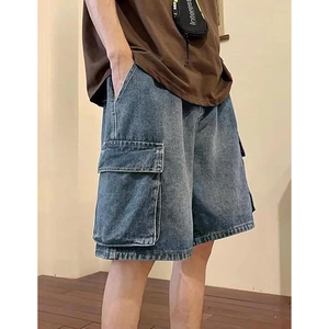 Pantalones Cortos de Mezclilla con Lavado Ácido OEM para Hombre y Mujer, Corte Holgado, Estilo Urbano Vintage, Logotipo Personalizado, Venta al Por Mayor - Product Image 2