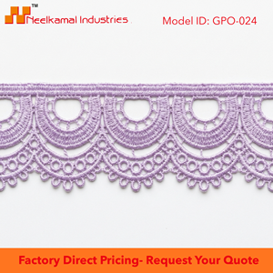 Dentelle Guipure Élégante Lavande 15mm, Vente Directe Usine, Emballage de 20 Mètres pour Lingerie, Confection de Poupées, Décoration de Mariage, Personnalisable - Product Image 6