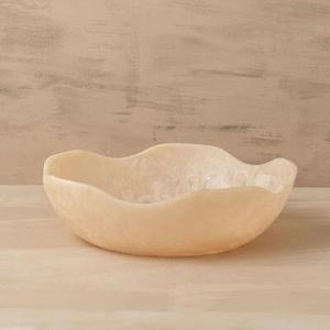 Tazón Minimalista de Resina Tallado a Mano Estilo Wabi-Sabi, Color Beige Natural, Plato Decorativo para Servir, Hecho Artesanal, Ecológico, Apto para Lavavajillas - Product Image 2
