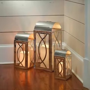 Lanterne marocaine en fer noir embossé faite à la main avec motif de feuille tropicale découpée, poignée en corde, décoration portable pour la maison - Product Image 3