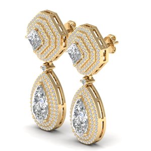 โรงงานขายส่ง REYES ต่างหูห้อยประดับเพชรโมอิสซาไนต์ เงินแท้ 925 ชุบทอง 14K สำหรับผู้หญิง เครื่องประดับหรูหรา - Product Image 3