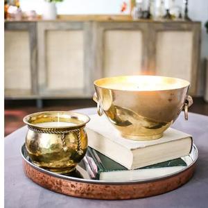 Bougie décorative traditionnelle en cire de soja parfumée, avec pot en verre et support en laiton et aluminium, pour hôtel, maison et décoration de table - Product Image 3