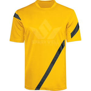 เสื้อฟุตบอลแขนสั้นคอวีสีเขียวสำหรับผู้ชาย ผ้าโพลีเอสเตอร์ซับเหงื่อ ชุดกีฬา ดีไซน์สีพื้นแบบบล็อก - Product Image 4