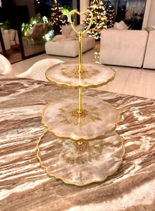ฐานวางเค้กเรซิ่นสวยงามหรูหราสำหรับจัดแสดงขนมหวานในโอกาสพิเศษ จัดแสดงอาหาร คัพเค้ก และมัฟฟิน - Product Image 4
