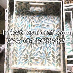 ถาดเสิร์ฟเปลือกหอยทรงกลมพรีเมียม ผลิตในเวียดนาม ลายปลาว่ายน้ำสุดพิเศษ จานตกแต่งสำหรับกาแฟ ชา ขายส่ง - Product Image 6