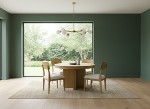 Juego de Mesa de Comedor con 4 Sillas, Mesa de Comedor Redonda de Madera Maciza Minimalista, Mesa de Comedor Redonda de Madera Natural, Madera Maciza Simple - Product Image 2