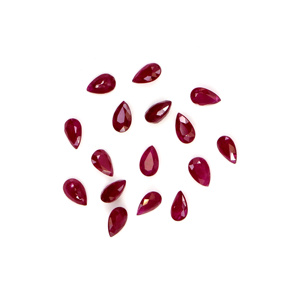 Rubíes naturales sin tratar de Mozambique, calibrados en forma de pera de 4x6 mm, piedras preciosas de rubí facetadas naturales sueltas para la fabricación de joyas, listas para usar. - Product Image 5