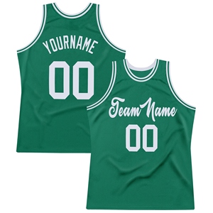 Vente en gros directe OMMIZ INDUSTRY Maillot de basket-ball authentique rétro vert et blanc de qualité supérieure personnalisé - Product Image 1