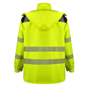 High Visibility <b>Work</b> <b>Waterproof</b> Reflective Jacket Breathable Men Safety Softshell Winter Jacket - Product Image 6