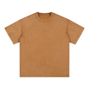 เสื้อยืดแขนสั้นผู้ชายทรงโอเวอร์ไซส์ สีเทาเข้ม คอกลม ผ้าเจอร์ซีย์ถัก 100% ผ้าฝ้าย ดีไซน์เรียบ - Product Image 4