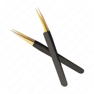 Custom Black Gold Eyelash Extension Tweezers Set Stainless Steel Pointed Tip Multi Color Options Professional Lash <b>Tools</b> - Product Image 2