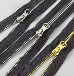 Factory Price 3# 5# Metal <b>Zippers</b> Open End Auto Lock Brass <b>Zippers</b> for Coat Clothing Bags Jackets - Product Image 4