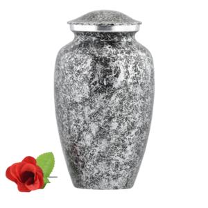 Modern Blue & White Marble Texture Metal Cremation Urn for Human Ashes - Elegant Handcrafted Memorial Jar with Secure Lid - Product Image 6