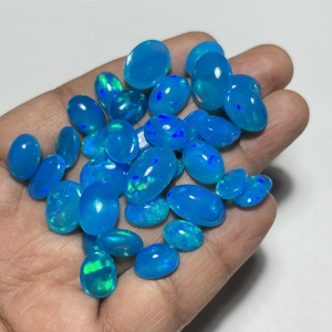 Ópalo Etíope de Color Pryba, Ópalo Azul Natural, Cabujón de Corte Ovalado, Ópalo de Fuego Genuino, Gema Suelta para Joyería y Regalo - Product Image 1