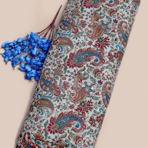Abaya de soirée exotique arabe en tissu crêpe naturel de poids moyen, brodée de sequins, motif cachemire, couleur menthe marine et bordeaux - Product Image 3