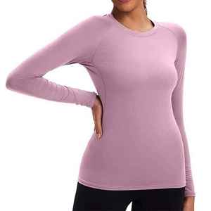 Camiseta Deportiva con Logotipo Personalizado, 95% Poliéster, 5% Elastano, Ropa Deportiva para Mujer, Camiseta de Compresión para Gimnasio - Product Image 3