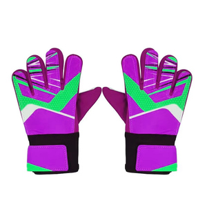 Gants de gardien de but pour enfants jaunes et violets avec paume en silicone injecté et dos en caoutchouc durable - Product Image 5