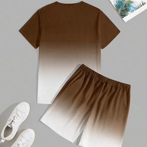 Wholesale 100% Cotton Men <b>Twinset</b> Slim Fit Short Sleeves Crew Neck T-Shirts Shorts Embroidered Summer Collection Made Pakistan - Product Image 6