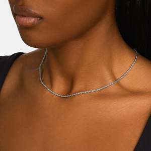 <b>Rope</b> <b>Chain</b> Necklace 925 Sterling Silver Rhodium Plated Stone Hiphop Style Unisex Everyday Wear - Product Image 2