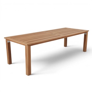 Mesa de Comedor Hecha de Madera de Teca Sólida con Diseño Rectangular Moderno para Uso en Restaurantes, Muebles de Comedor para Interiores - Product Image 1