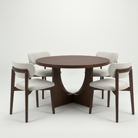 Table basse moderne avec 4 chaises, design décoratif, garantie 1 an, mobilier de salon 4 places, compact et durable