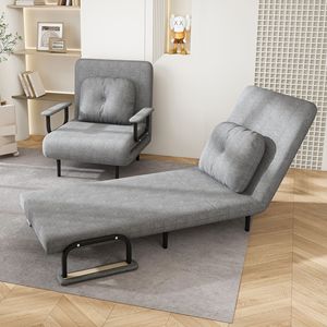 Divano Letto Convertibile 5-in-1 Pieghevole con Schienale Regolabile in 5 Posizioni e Cuscino, Salvaspazio per Soggiorno - Product Image 1