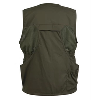 Gilet de chasse vert et marron avec fermeture éclair, plusieurs poches, en nylon et polyester écologiques, équipement de plein air